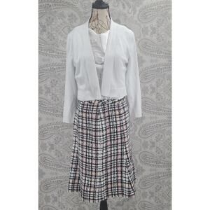Rina Rossi Pink Tweed Plaid skirt Academia Twee Preppy Retroglam Mean Girls